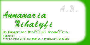 annamaria mihalyfi business card